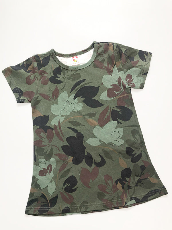 Olive Green Colored Basic Frock (BAS9)
