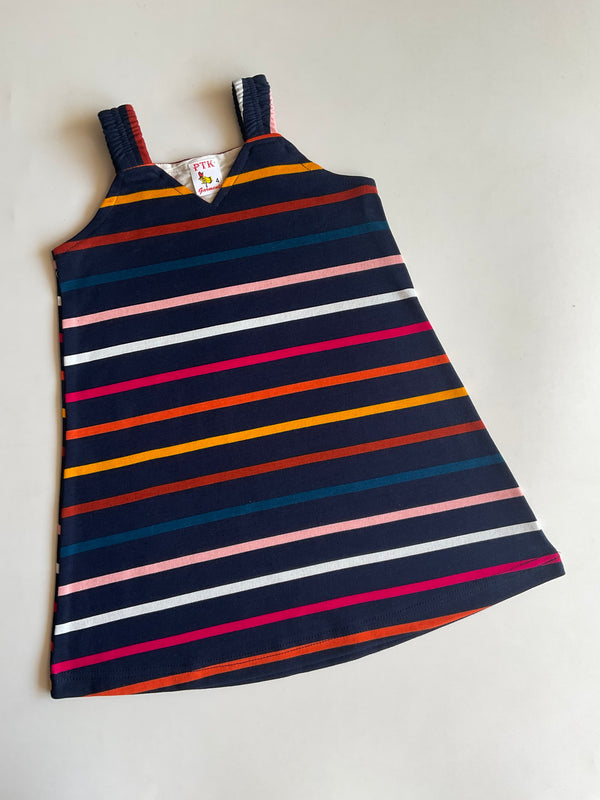 Dark blue stripped belt frock(BEL58)