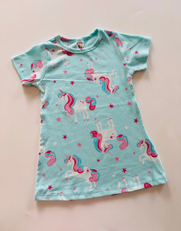 Unicorn print basic frock(BAS16)