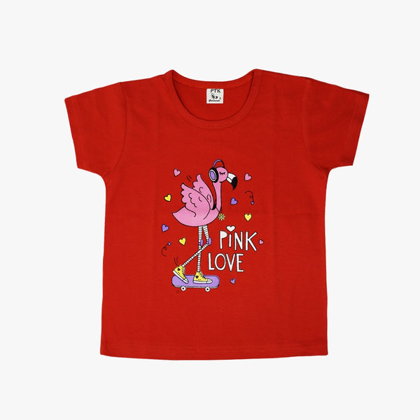 Orange coloured pink love basic top(BST2)