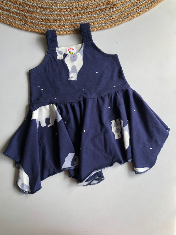 polar bear print asymmetric frock(ASY27)