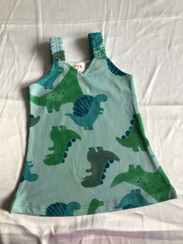Dinosaur print belt frock(BEL52)