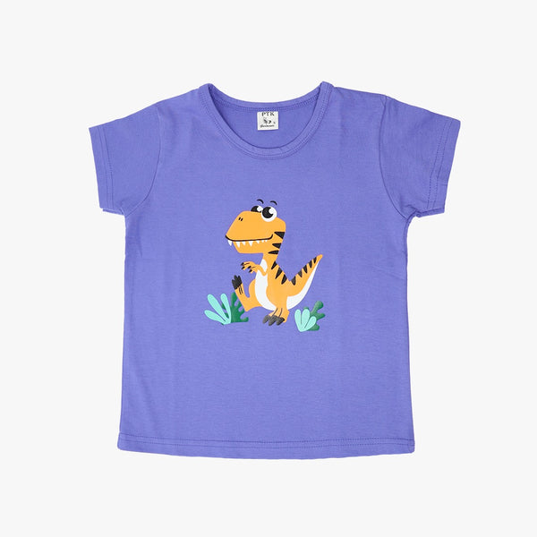 Lavender coloured dinosaur print basic top(BST1)
