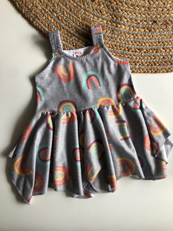 Boho print asymmetric frock (ASY13)