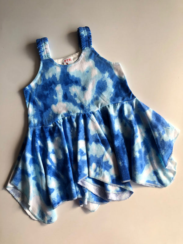 Blue coloured asymmetric frock (ASY18)