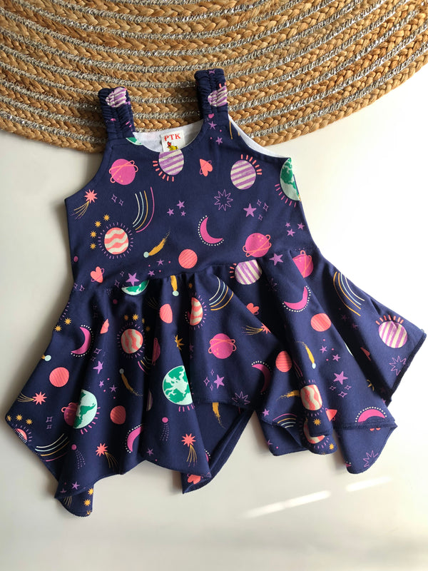 Galaxy print asymmetric Frock (ASY1)