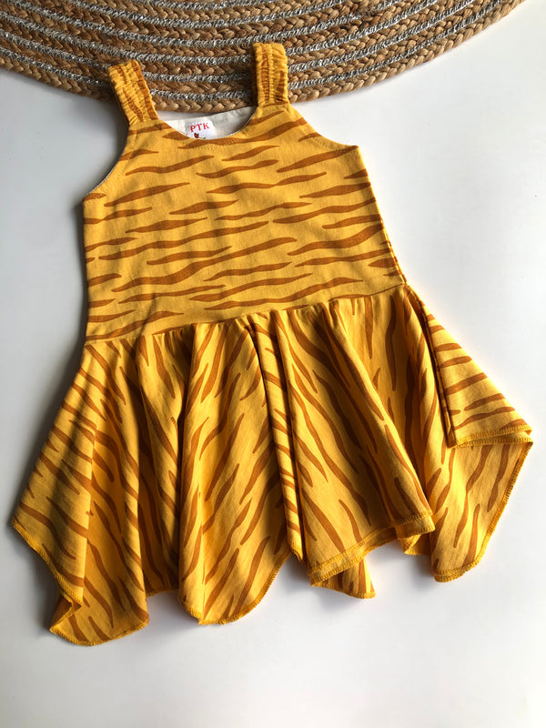 Yellow coloured asymmetric frock (ASY7)