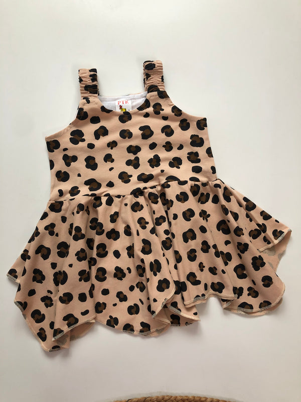 Cheetah print asymmetric frock(ASY38)