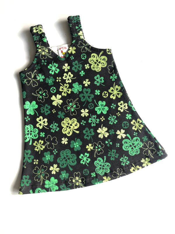 Black Colored Leaf Printed Belt Frock (BEL16)