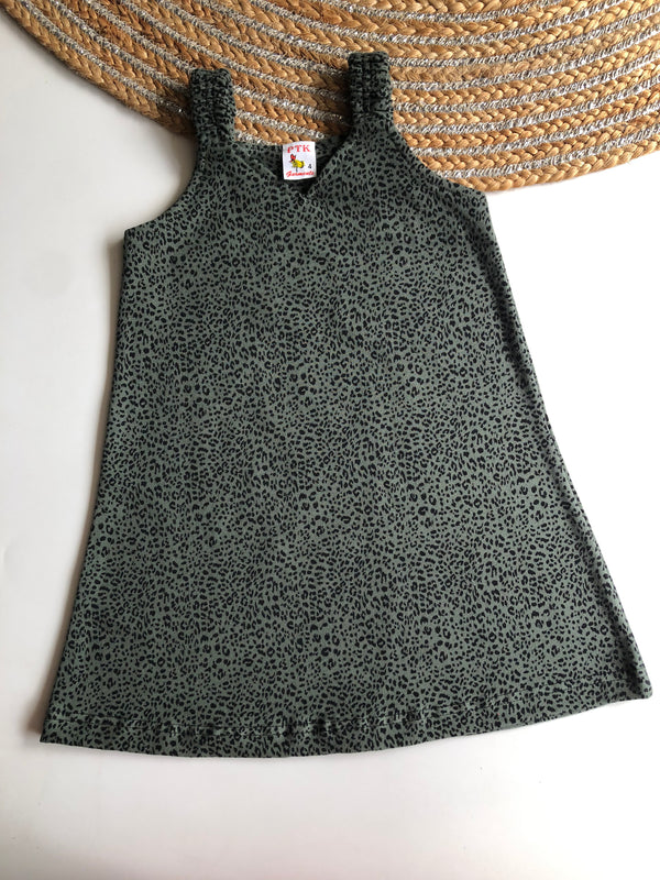 Olive Green Colored Belt Frock (BEL19)