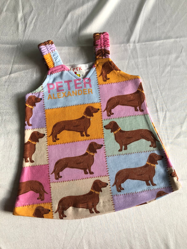 Dog print belt frock (BEL23)