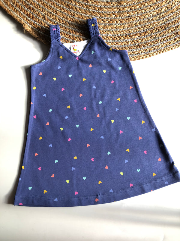 Little heart print belt frock (BEL2)
