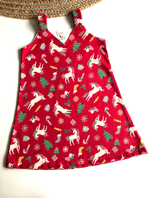 Christmas Print Belt Frock (BEL3)