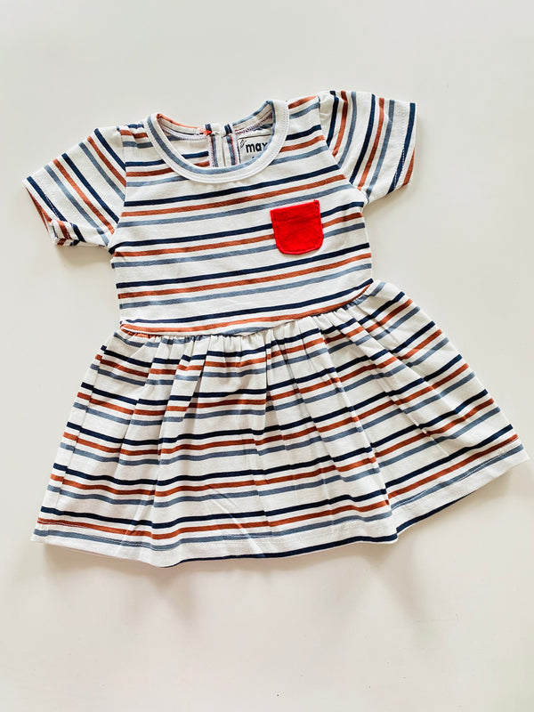 Black and white coloured pocket frock(PF2)(For 6-12 months)