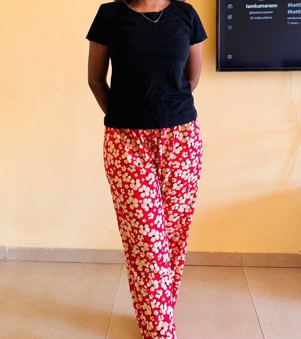 Hibiscus print women’s pant