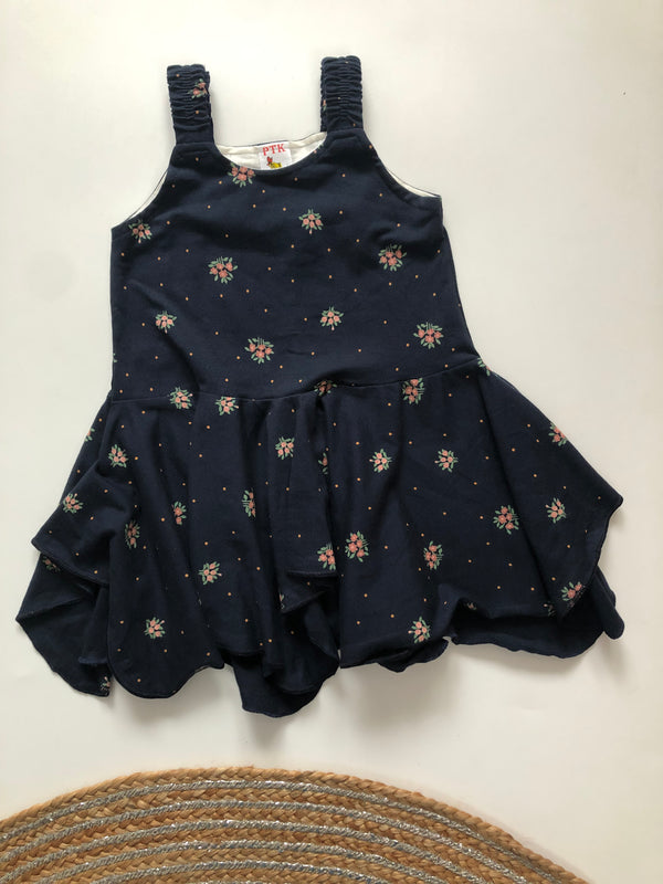 Dark blue coloured asymmetric frock(ASY37)