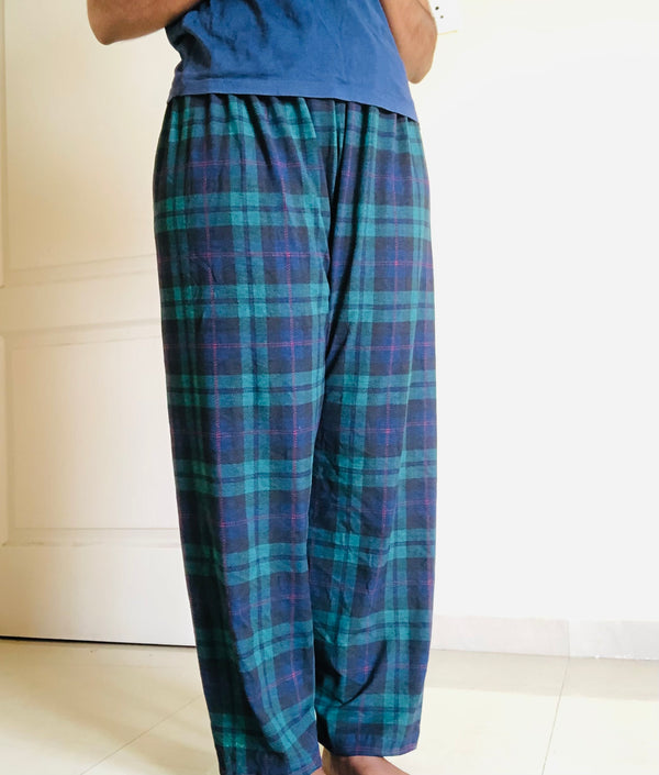 Green with black checked women’s pant