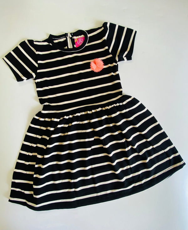 Black theme striped frock
