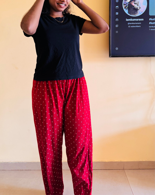 Maroon coloured women’s pant